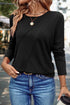 Asymmetric Exposed Seam Detail Drop Shoulder Crew Neck Pullover Top